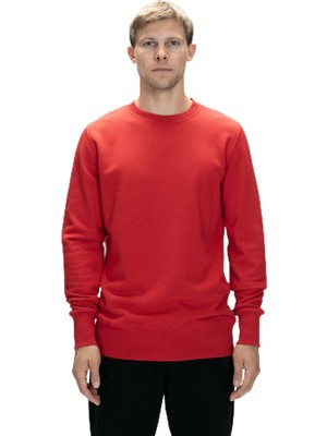 Die Grup Bad Bear Corner Crewneck Sweatshirt, M, 25.02.12.017, Kırmızı, Erkek
