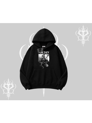 Die Grup Tarzsokak Kapşonlu Sweatshirt Punk Rock Chaos Skeleton Riot, Siyah, Xl