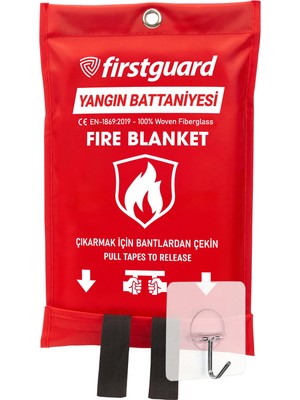 Die Grup Firstguard Yangın Battaniyesi *askısı Ile,fire Blanket 1m X1M (40 Inch x 40 Inch)