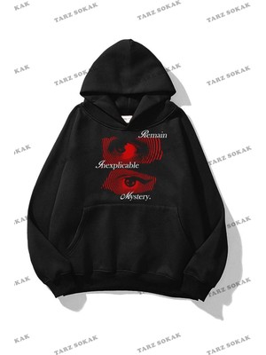 Die Grup Tarzsokak Y2K Unisex Remain Mystery Sweatshirt Hoodie Kod 1745 Siyah, SIYAH-282, Xl