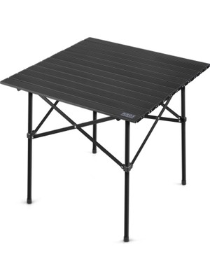 Die Grup Haegs Güçlendirilmiş Alüminyum Katlanır Kamp Masası, Katlanabilir Outdoor Masa, Piknik Masası, Menteşeli Sistem, Dayanıklı Sağlam Gövdeli Kamp Masası, Taşınabilir Hafif, 3-4 Kişilik, 70X70X60CM Siyah
