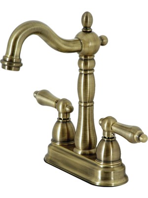 Die Grup Kingston Brass KB1493AL Açılır Çubuksuz Çubuk Musluk, Antik Pirinç