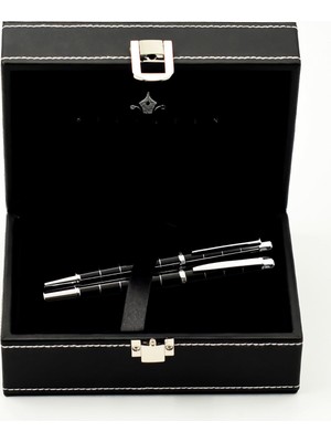 Die Grup Steelpen World Serisi 2721 Siyah Dolma Kalem+Tükenmez Kalem Seti