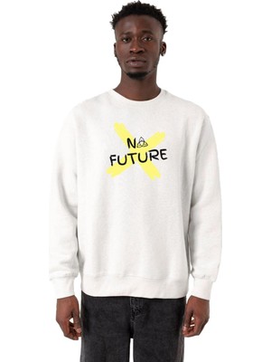 Die Grup Tshirthane Dark No Future Beyaz Erkek 2ip Sweatshirt P18527S5037, Xs
