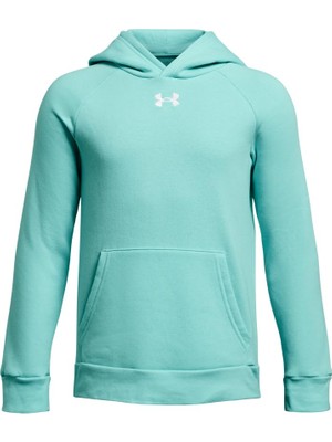 Die Grup Under Armour Ua Rival Fleece Hoodie Erkek Çocuk Sweatshirt, Neo Turquoise / / White, M