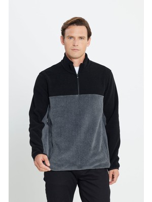 Die Grup Ac&co Altınyıldız Classics Erkek Anti-Pilling Dik Yaka Polar Sweatshirt Siyah Melanj Xl