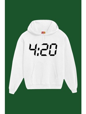 Die Grup Tarzsokak Unisex Beyaz 4.20 Baskılı Sweatshirt, Beyaz, S
