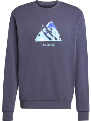 Die Grup Adidas Snow Crew Unisex Grafik Baskılı Uzun Kollu Sweatshirt, S
