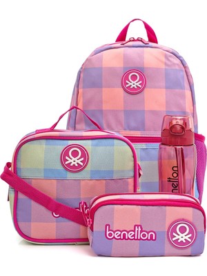 Die Grup United Colors Of Benetton Okul Çanta Seti 12977818218,MOR-PEMBE Tek Ebat