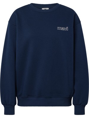 Die Grup Mavi Logo Baskılı Lacivert Sweatshirt, S, 1611656, LACIVERT-82454, Kadın