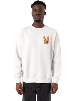Die Grup Tshirthane Bad Bunny Halloween Beyaz Erkek 2ip Sweatshirt P20164S7584, L