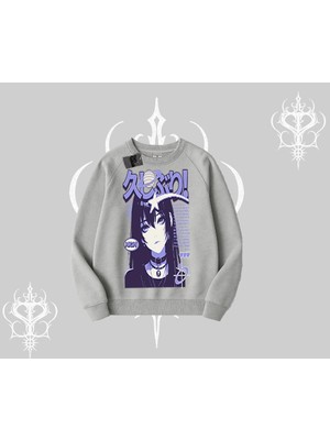 Die Grup Tarzsokak Biskilet Sweatshirt Neo Tokyo Girl Y2K Street Anime Aesthetic, Gri, S