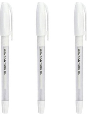 Die Grup Pensan Beyaz Neon Tükenmez Kalem Jel 1.0 Mm, 2 Adet