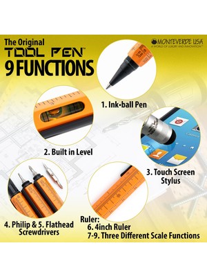 Die Grup Monteverde Tool Pen Serisi MV35294 Rb Multifunction Turuncu Roller Kalem