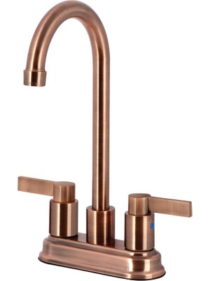 Die Grup Kingston Brass KB849NDLAC Nuvofusion 10 cm Merkez Seti Bar Musluğu, Antik Bakır