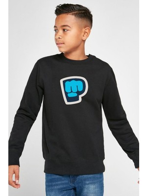 Die Grup Tshirthane Piewdiepie Active Siyah Çocuk 2ip Sweatshirt P24068S6971, 5-6 Yaş
