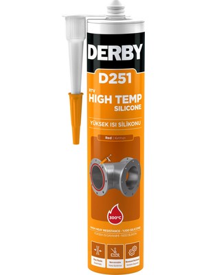 Die Grup Derby D251 Rtv Isı Silikonu 300 Derece C Kırmızı - 280ML