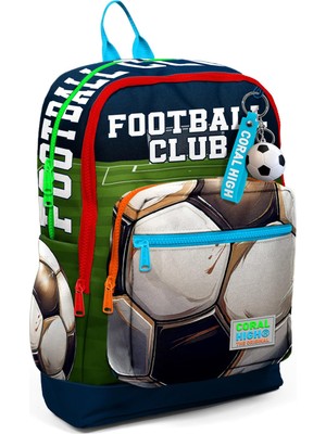 Die Grup Coral High Kids Lacivert Futbol Desenli Dört Bölmeli Okul Sırt Çantası 23779