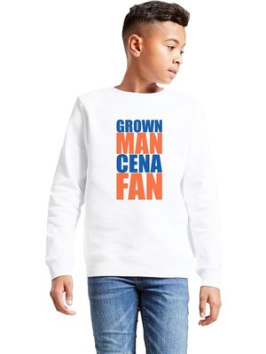 Die Grup Tshirthane Wwe Grown Man Cena Fan Beyaz Çocuk 2ip Sweatshirt P20090S8497, 13-14 Yaş