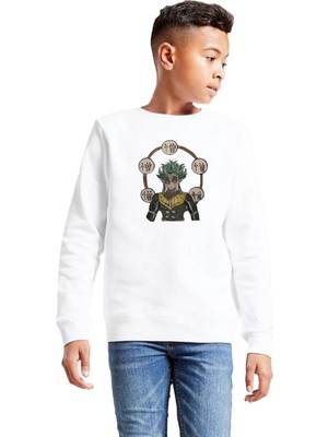 Die Grup Tshirthane Demon Slayer Anime Hantengu Clone Beyaz Çocuk 2ip Sweatshirt P20790S280, 7-10 Yaş