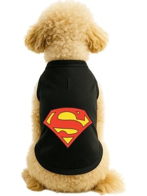 Esranın Dünyası Kedi ve Köpek Kıyafeti & Elbisesi Siyah Superman Atlet S