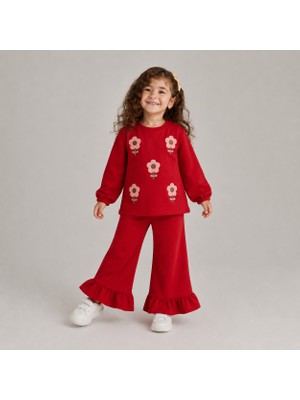 Ozzy Kids Kız Çocuk Çiçek Nakışlı Takım