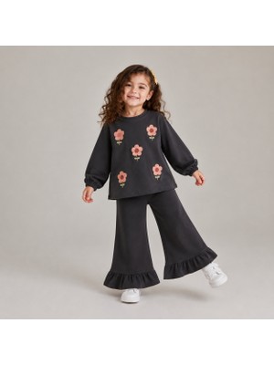 Ozzy Kids Kız Çocuk Çiçek Nakışlı Takım