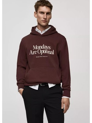 Mango Desenli Pamuklu Sweatshirt