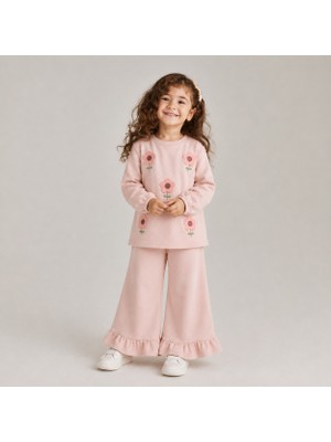 Ozzy Kids Kız Çocuk Çiçek Nakışlı Takım