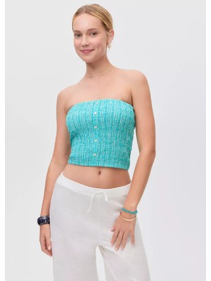 MANGO Teen Düz kesim keten pantolon