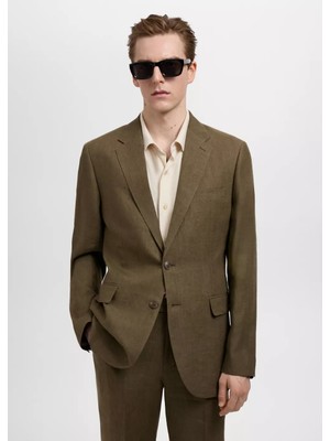 Mango Amalfi %100 Keten Slim Fit Blazer Ceketi
