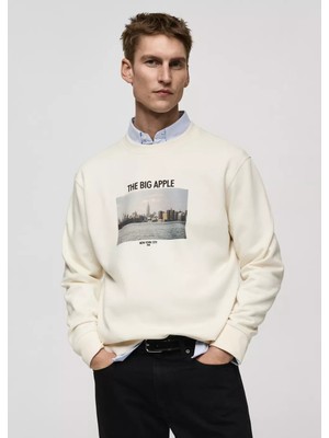 Mango Grafik Desenli Pamuklu Sweatshirt