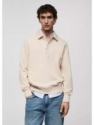 Mango Fırçalı Regular Fit Polo Sweatshirt