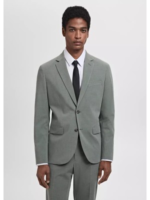 Mango Streç Kumaştan Süper Dar Kesim Blazer Ceket