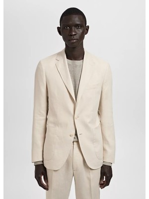 Mango %100 Keten Slim Fit Salerno Blazer Ceket