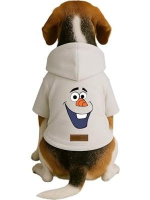 Esranın Dünyası Baskılı Içi Polarlı Köpek ve Kedi Kıyafeti & Elbisesi - Beyaz Renk Kapüşonlu Hoodie B5BB6 5xl