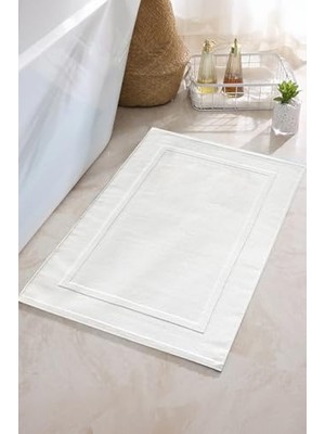 Esranın Dünyası 2'li Beyaz Ayak Havlusu - 50X70 Cm, 245 GR,%100 Pamuk, Spa ve Otel Banyo Paspası, Günlük Kullanıma Uygun