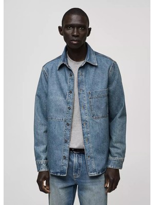 Mango Cepli Denim Gömlek Ceket
