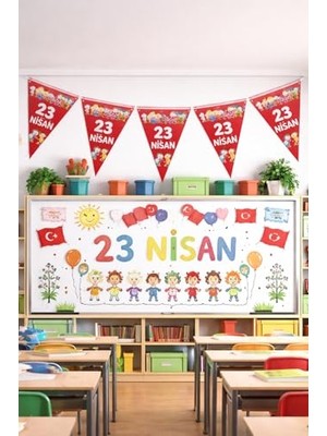 23 Nisan Süsleri 23 Nisan Hediyeleri 10 Lu Üçgen Flama