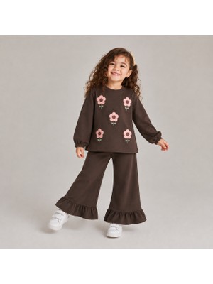 Ozzy Kids Kız Çocuk Çiçek Nakışlı Takım