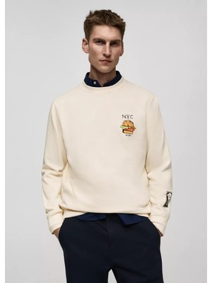 Mango Grafik Desenli Pamuklu Sweatshirt