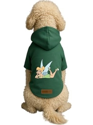 Esranın Dünyası Baskılı Içi Polarlı Köpek ve Kedi Kıyafeti & Elbisesi - Yeşil Renk Kapüşonlu Hoodie B2ADB, 4xl