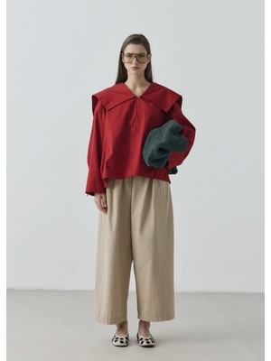 Moda Aksa Ruby Cape Bluz Kırmızı