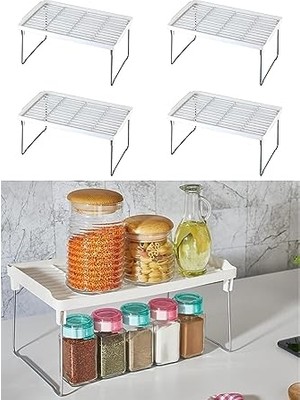 Esranın Dünyası Lirazon 4 Adet Raf Düzenleyici Dolap Içi Organizer Metal Ayaklı 14CM x 30CM