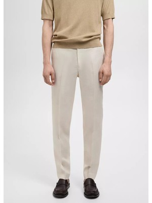 Mango Amalfi %100 Keten Slim Fit Pantolon