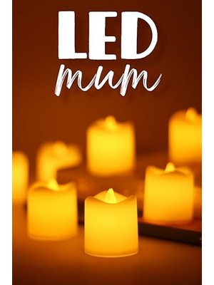 Esranın Dünyası 8 Adet Mini LED Mum Seti Pilli Dumansız Alevli Ledli Dekoratif Yapay Mum Dekor Işığı (8 Adet (Mat Beyaz 4,5 Cm))          [enerji Sınıfı A++]