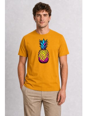 Wakha Pop Art Ananas Baskı Tişört - Sarı