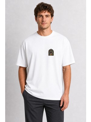 Wakha Fas Mimarisi Modern Desen - Beyaz Tişört
