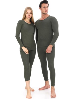 Sauna Suıt Unisex Kışlık Termal Içlik, Sıcak Tutan Pamuklu Yakmayan, Termal Takım, Termal Fanila Iclik (Haki Unisex, 2xl/3xl)