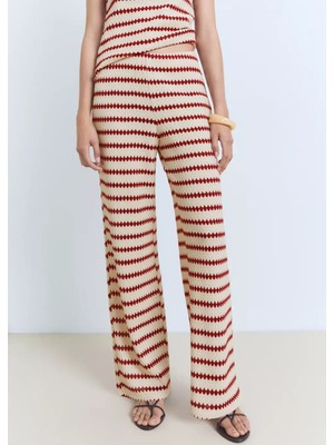 Mango Geometrik Desenli Örgü Takım Pantolon